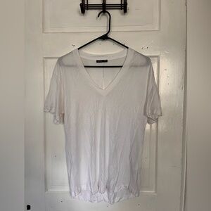 White Zara v-neck tee, size S